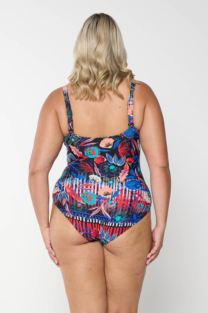 Capriosca V Neck One Piece - Barbados