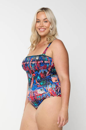 Capriosca Shirred Bandeau One Piece - Barbados