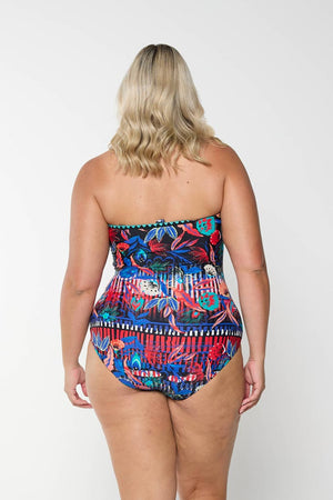 Capriosca Shirred Bandeau One Piece - Barbados