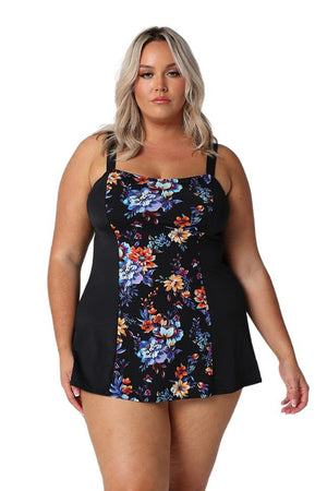 Capriosca Wide Strap Swim Dress (No Pant) - Catalina