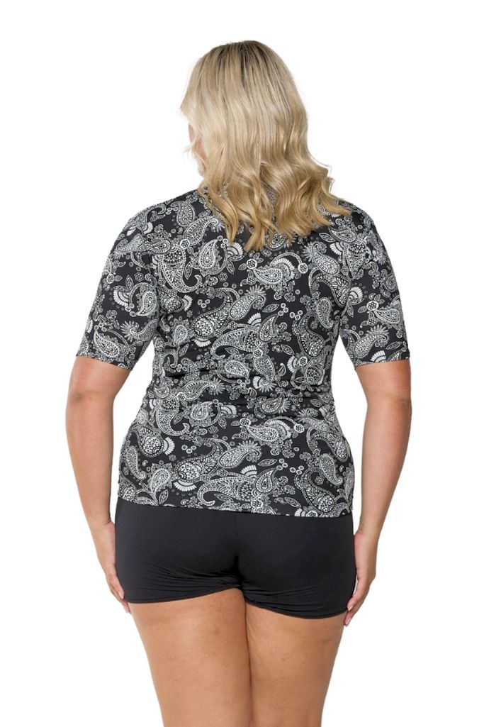 Capriosca Short Sleeve Rash Vest - Mono Paisley