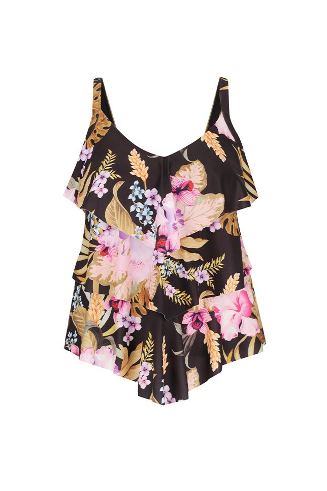 Capriosca 3 Tier Tankini Top - Caribbean