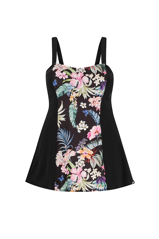 Capriosca Wide Strap Swim Dress (no pant) - Carnival