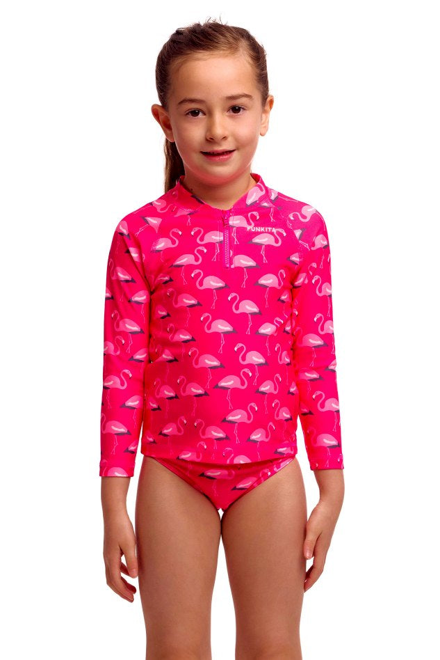 Funkita Toddler Girls Zippy Rash Vest - Flaming Go Gos