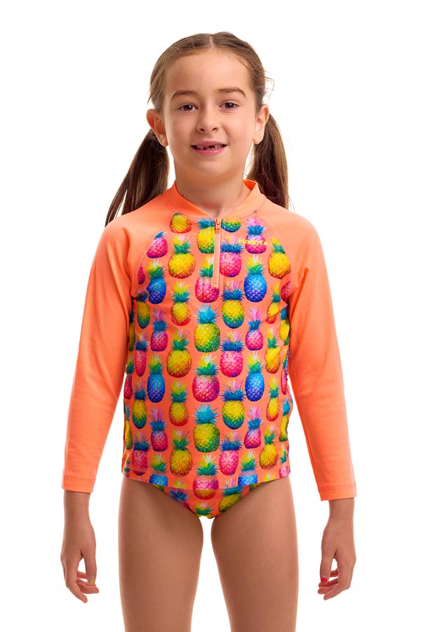Funkita Toddler Girls Zippy Rash Vest - Pinky Piney