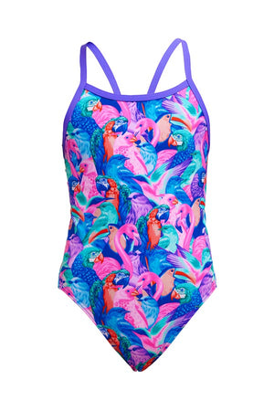 Funkita Girls Single Strap One Piece - Birds Gone Wild