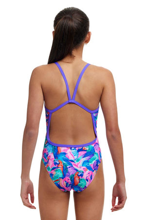 Funkita Girls Single Strap One Piece - Birds Gone Wild