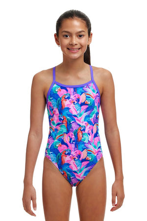 Funkita Girls Single Strap One Piece - Birds Gone Wild