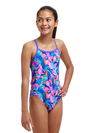 Funkita Girls Single Strap One Piece - Birds Gone Wild