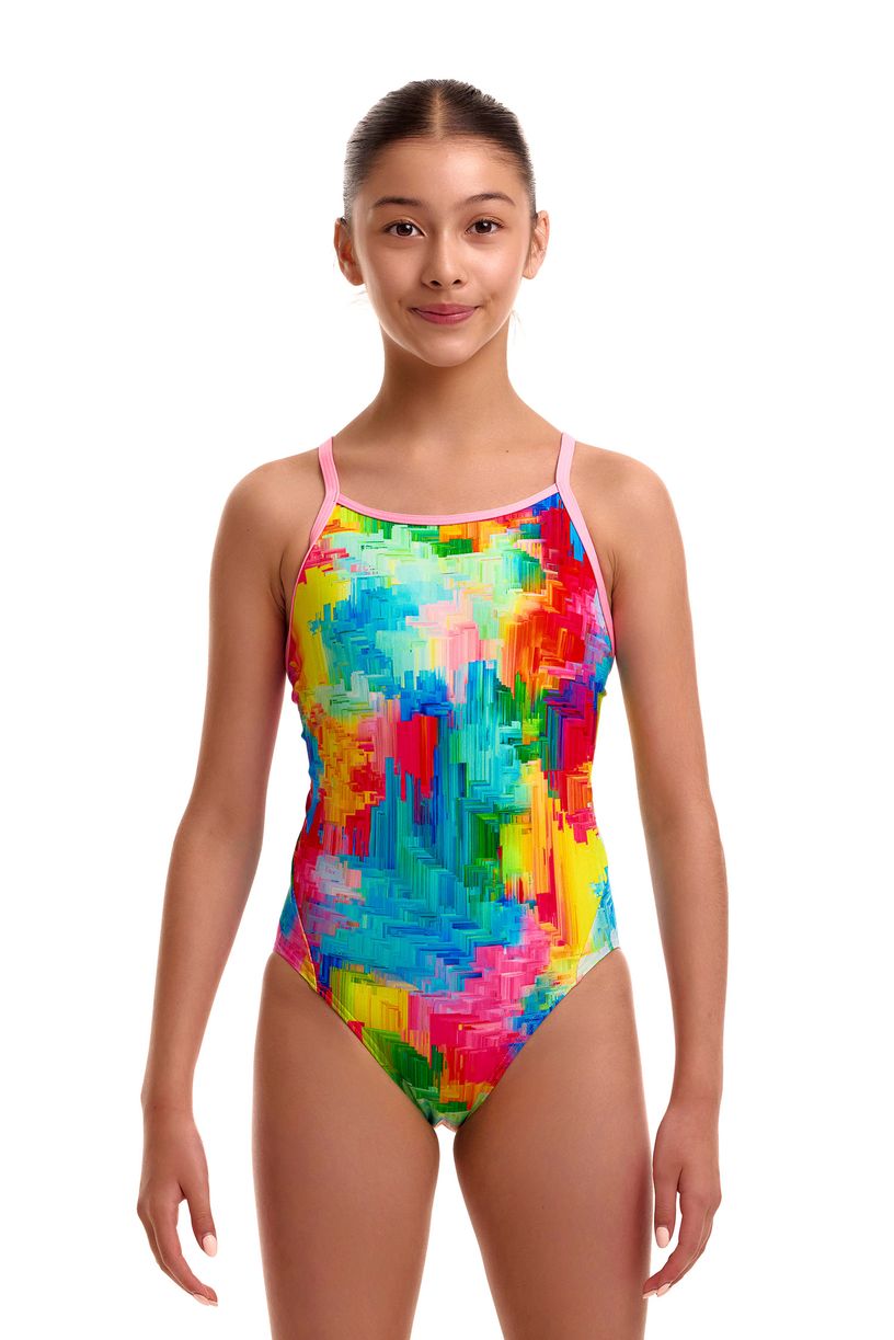Funkita Girls Diamond Back One Piece - Falling Colours image 1