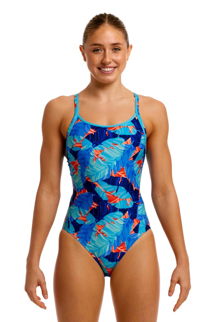 Funkita Ladies Diamond Back One Piece Lotsa Leaves