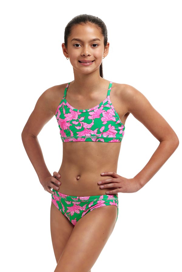 Funkita Girls Racerback Two Piece - Blossom Fly