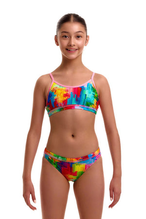 Funkita Girls Racerback Two Piece - Falling Colours image 1