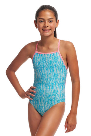 Funkita Girls Tie Me Tight One Piece - Palm Star