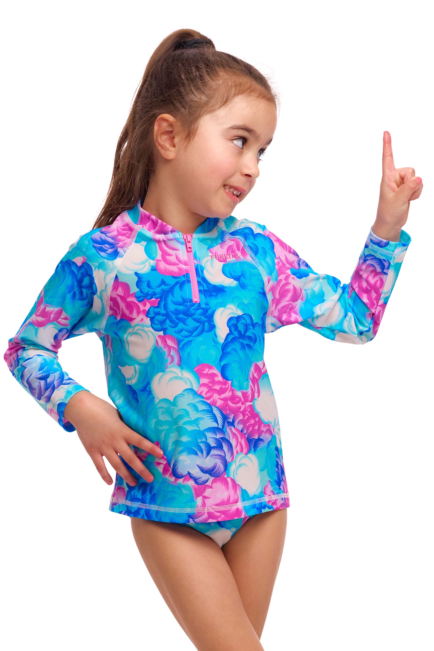 Funkita Toddler Girls Zippy Rashie & Brief Cloud Street