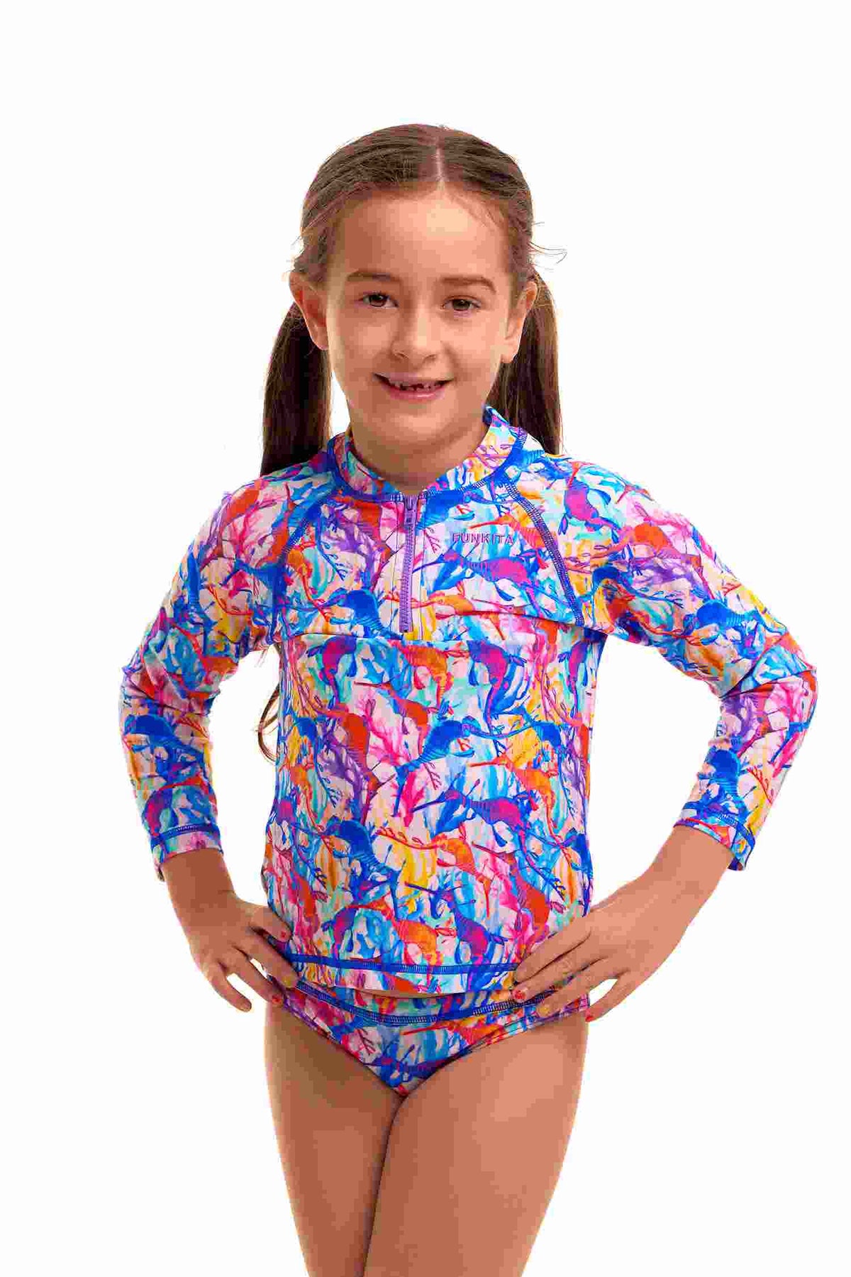 Funkita Toddler Girls Zippy Rash Vest - Dreamy Weedy