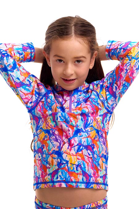 Funkita Toddler Girls Zippy Rash Vest - Dreamy Weedy