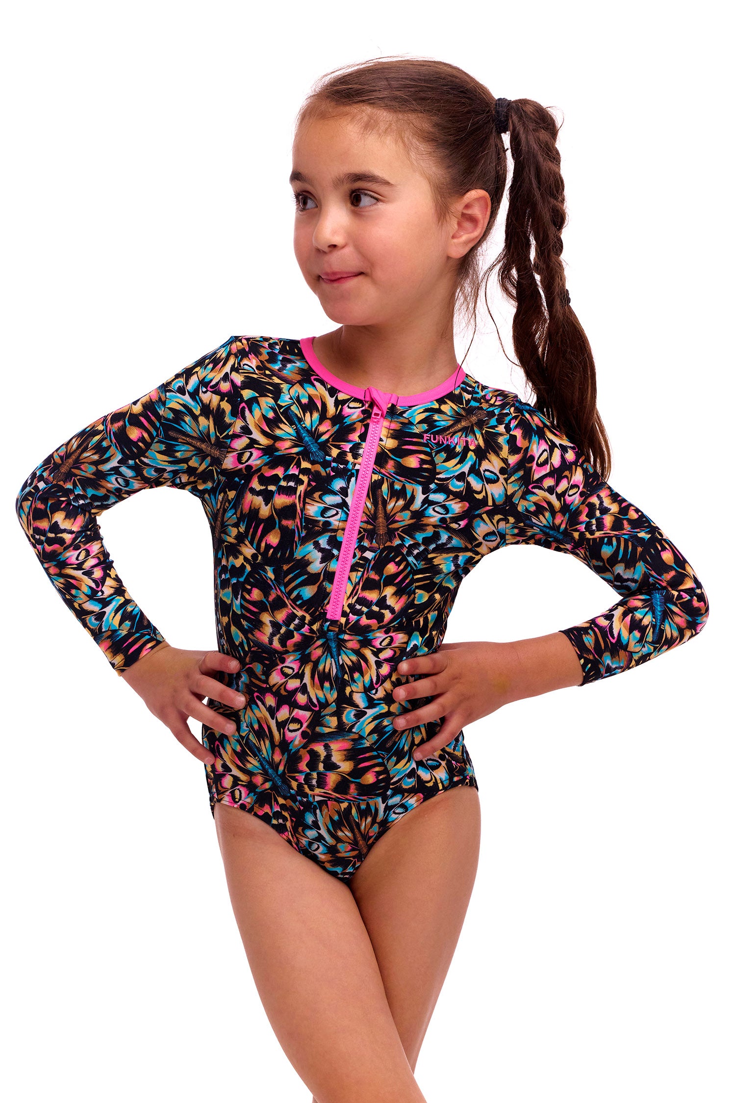 Funkita Toddler Girls Sun Cover One Piece - Copper Cluster