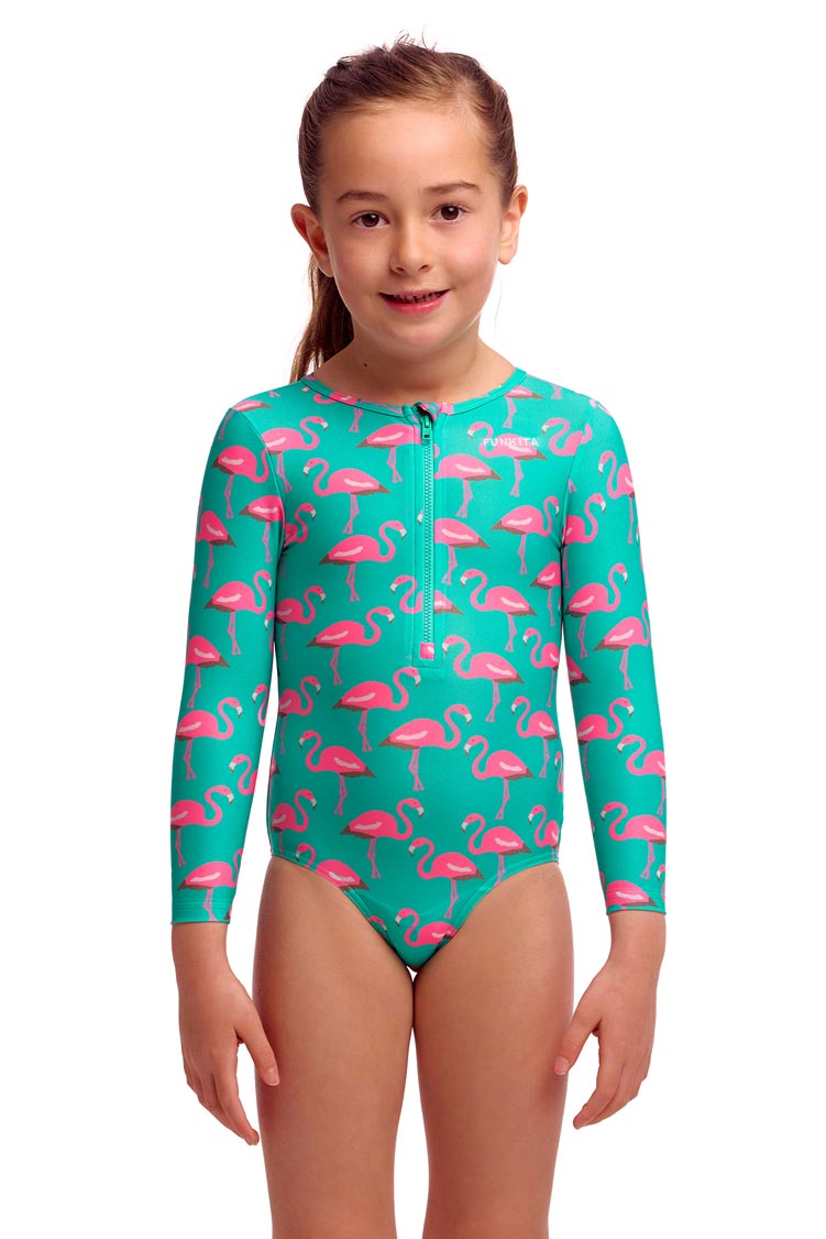 Funkita Toddler Girls Sun Cover One Piece - Go Flamingo!