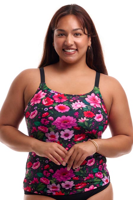 Funkita Ladies Scoop Neck Tankini Top - Garden Glow