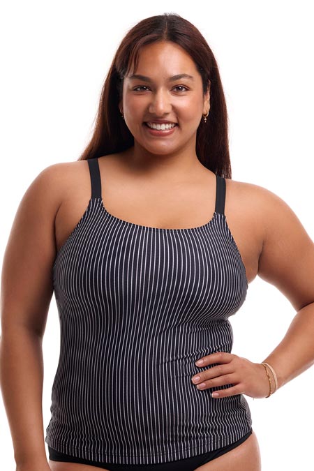 Funkita Ladies Scoop Neck Tankini Top - Pin Stripe