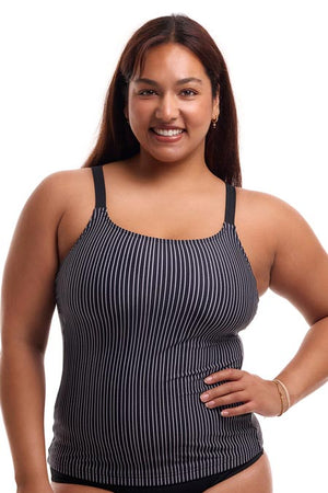 Funkita Ladies Scoop Neck Tankini Top - Pin Stripe