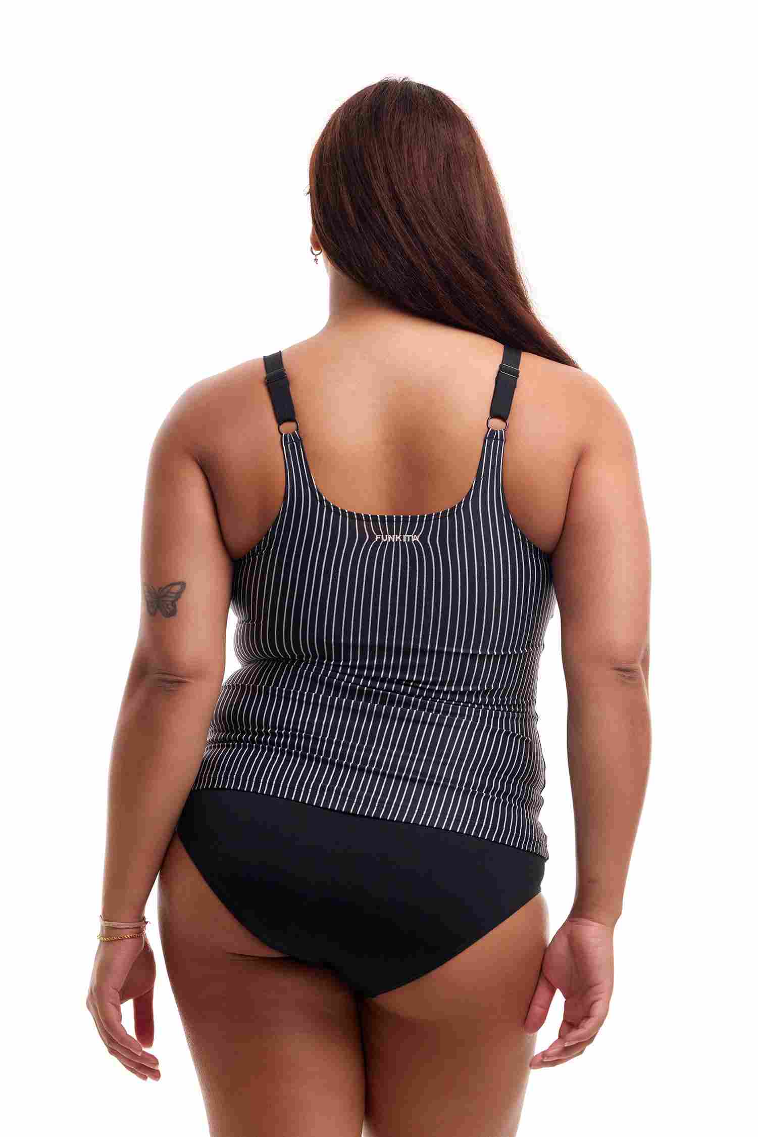 Funkita Ladies Scoop Neck Tankini Top - Pin Stripe
