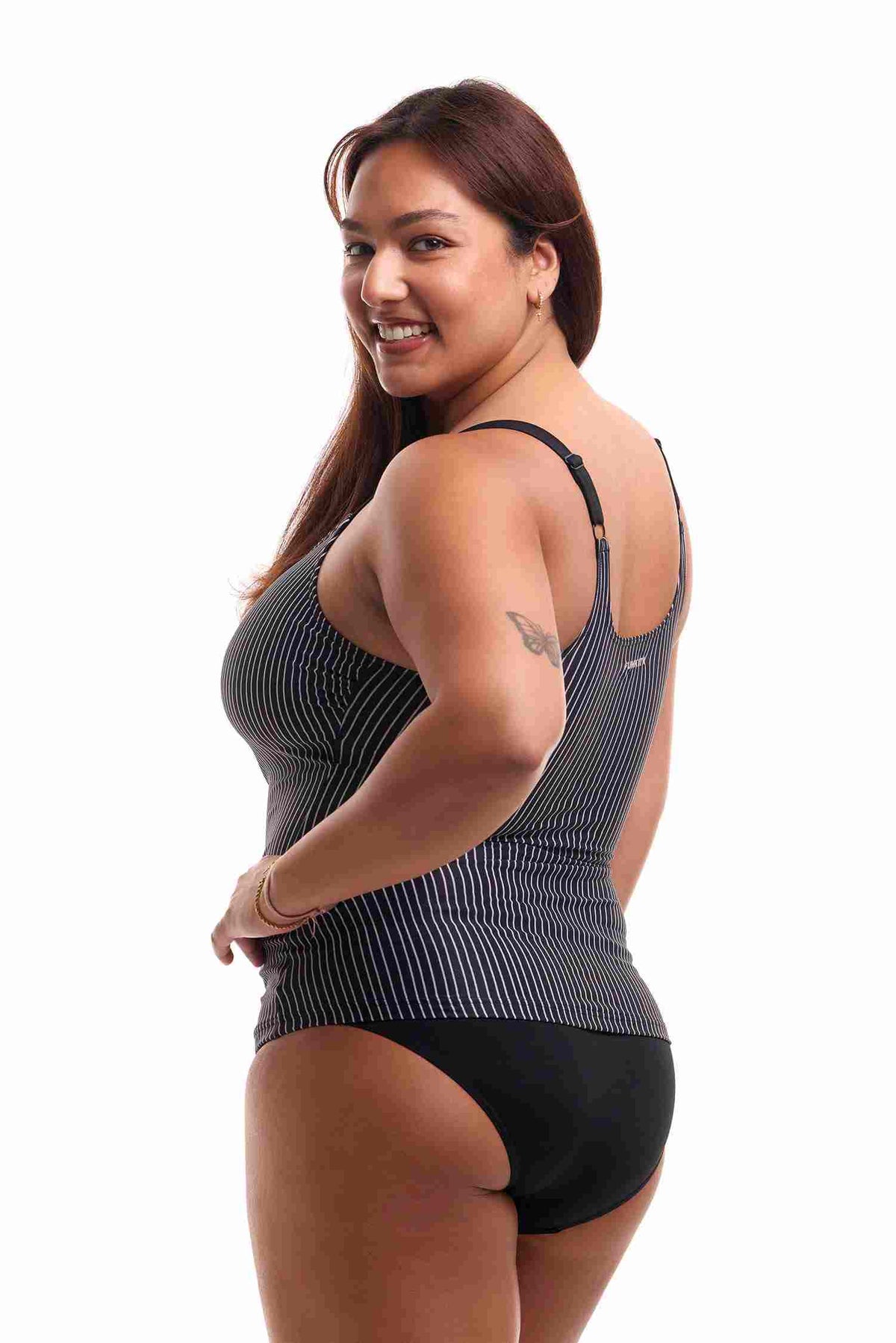 Funkita Ladies Scoop Neck Tankini Top - Pin Stripe