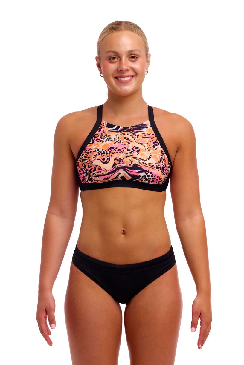 Funkita Ladies Hi Light Swim Top - Tipsy Tiger