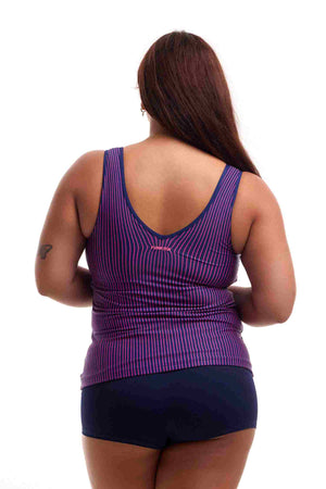 Funkita Ladies Zip Front tankini Top - Peach Tea
