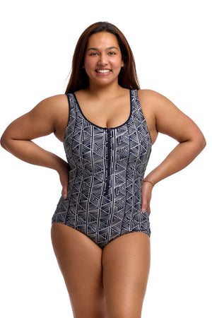 Funkita Ladies Zip Front One Piece - Stickler
