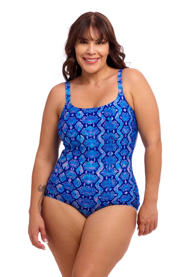 Funkita Ladies Scoop Neck One Piece - Blue Viper