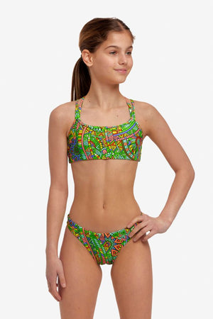 Funkita Girls Criss Cross Two Piece - Minty Mixer