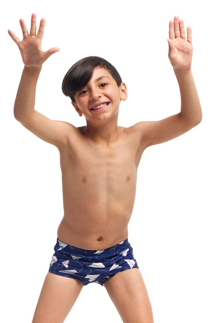 Funky Trunks Toddler Boys Printed Trunks - Paper Plain