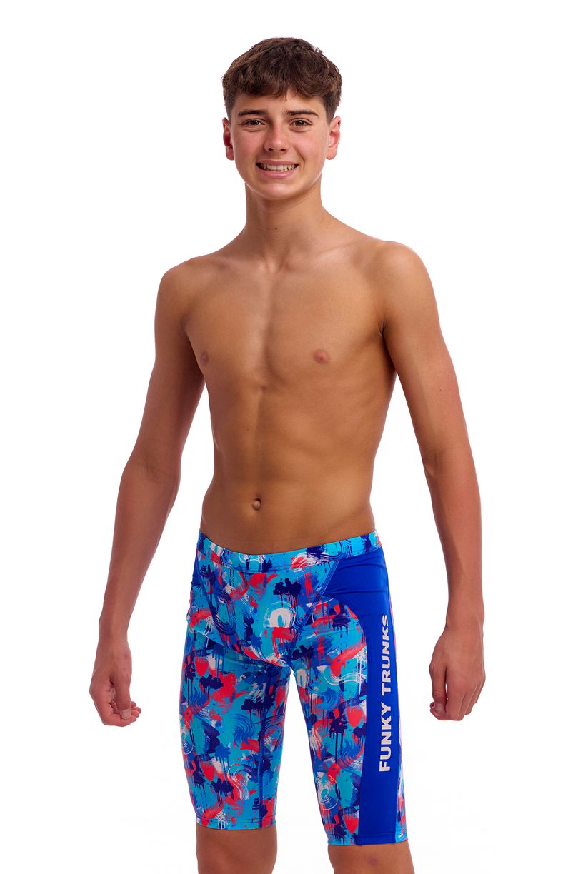 Funky Trunks Boys Training Jammers - Messy Messy Messy