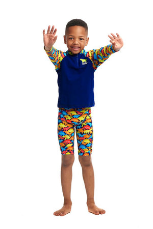 Funky Trunks Toddler Boys Zippy Rash Vest - Swimmasaurus