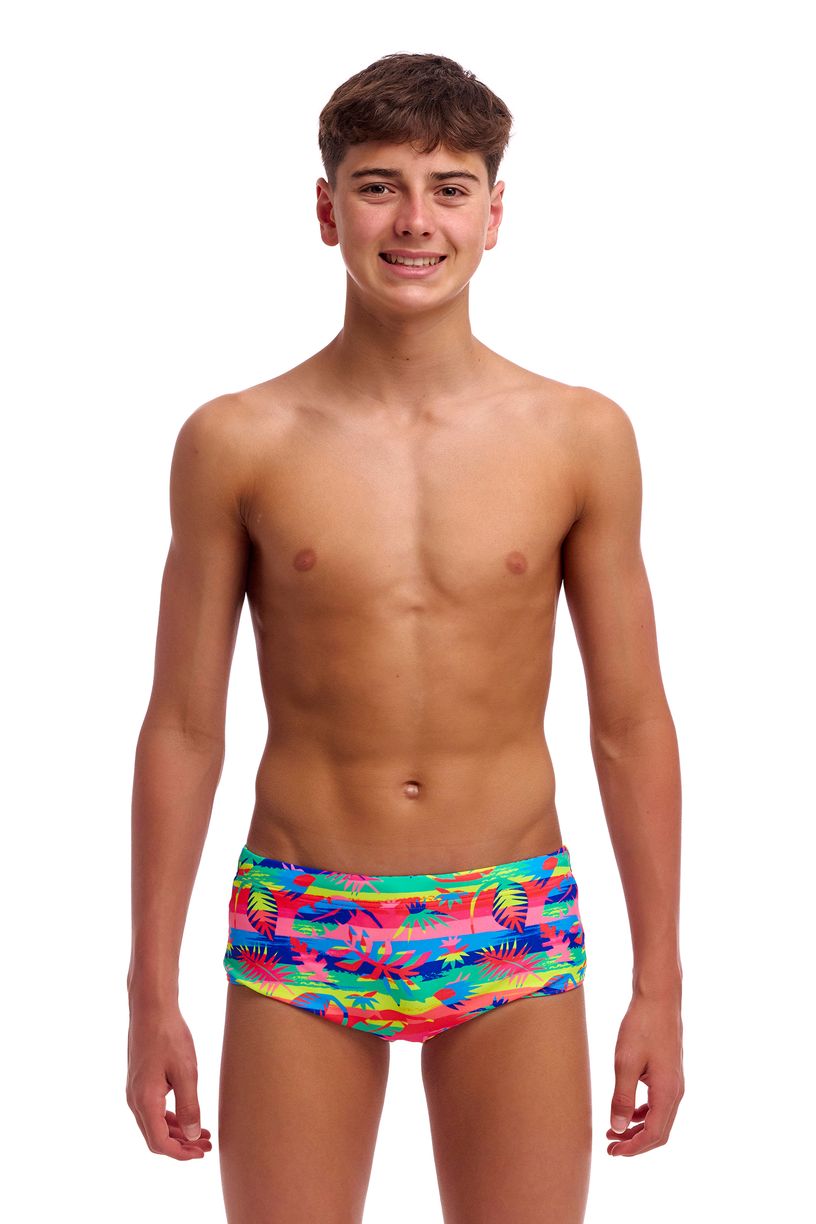 Funky Trunks Boys Sidewinder Trunks - Free Foliage