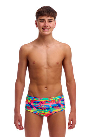 Funky Trunks Boys Sidewinder Trunks - Free Foliage
