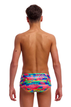 Funky Trunks Boys Sidewinder Trunks - Free Foliage