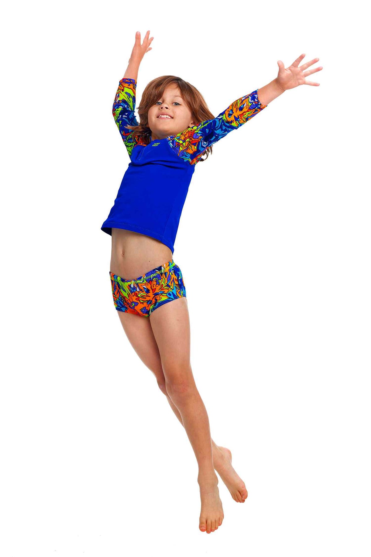 Funky Trunks Toddler Boys Zippy Rash Vest - Mixed Mess