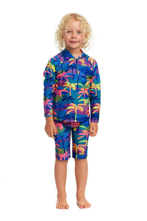 Funky Trunks Toddler Boys Zippy Rash Vest - Palm A Lot