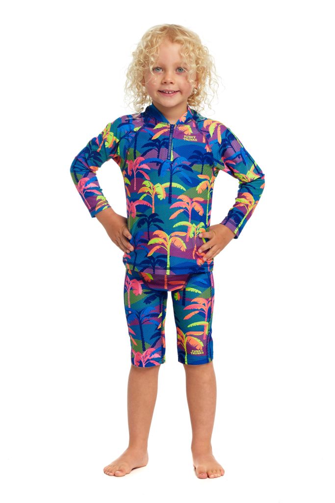 Funky Trunks Toddler Boys Zippy Rash Vest - Palm A Lot