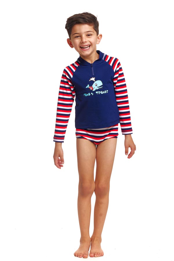 Funky Trunks Toddler Boys Zippy Rash Vest - Riviera