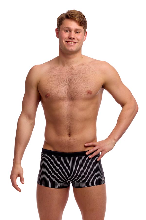 Funky Trunks Mens Square Trunks - Pin Stripe