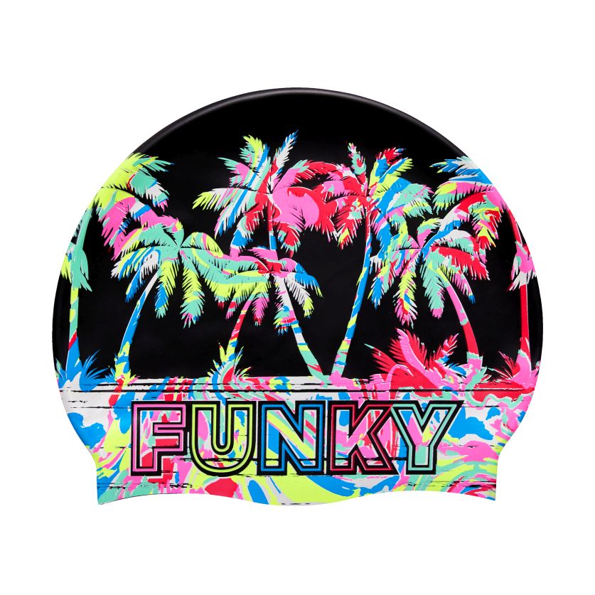 Funky Silicone Swimming Cap - Sunset City