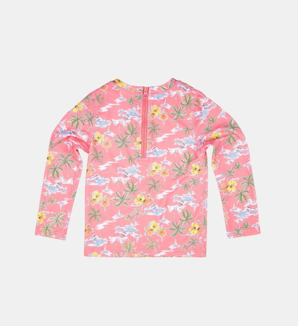 Pink Rashie Toshi Swim Kids Rashie L/S Half Zip Classic - Island Dreaming - Splish ...