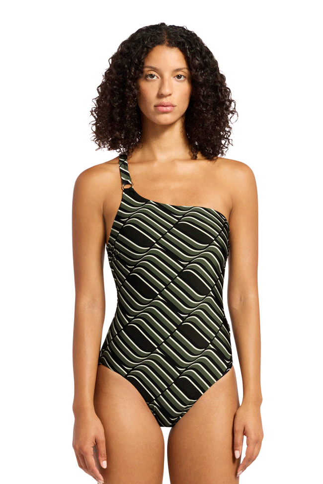 Jets Ladies One Shoulder One Piece - Mirage