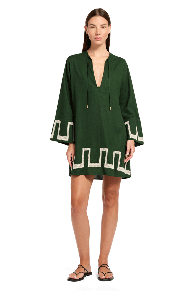 Jets Embroidered Mini Kaftan - Tirari Nights