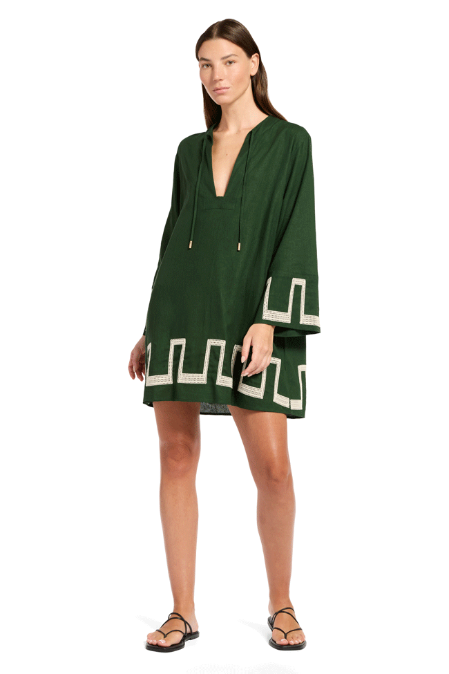 Jets Embroidered Mini Kaftan - Tirari Nights