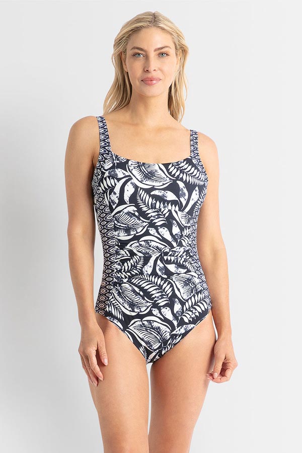Jantzen Ruched Square Neck One Piece - Waterloo